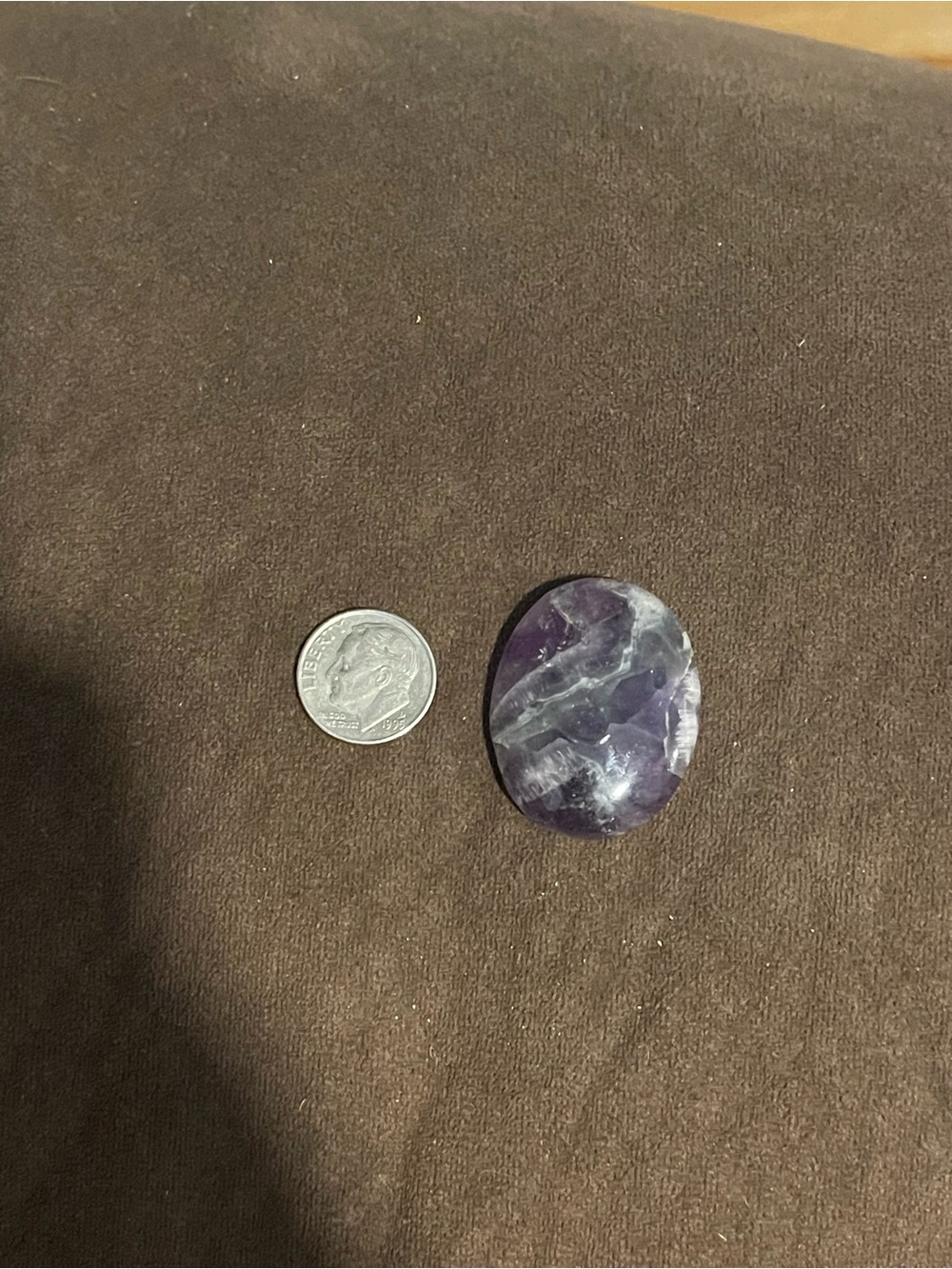 Polished Purple Amethyst Palm Stone